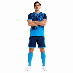 Conjunto de Camiseta de Fútbol con Estampado de Águila Azul para Hombre, Secado Rápido, Absorbe la Humedad, Manga Corta, Diseño Sublimado, Uniformes de Fútbol - Product Image 2