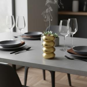 Brûleur à encens en métal côtelé moderne, porte-encens Oud arabe de luxe pour la décoration intérieure du Moyen-Orient, disponible en Or, Argent, Noir Mat, Crème - Product Image 4