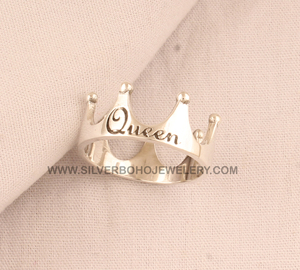 Bague Couronne Tiara en Argent Sterling 925 pour Femme, Style Minimaliste Empilable, Tendance Bijoux 2026 - Vente en Gros - Product Image 1