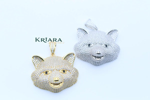 Colgante de Cabeza de Zorro de Moissanita, Chapado en Plata 925, Chapado en Oro, Chapado en Oro Rosa, Amuleto de Lujo con Temática Animal, Unisex, para Uso Diario - Product Image 2