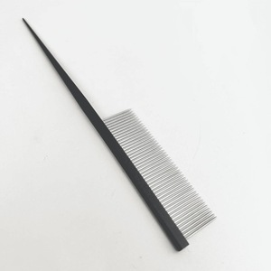 Peigne à queue de rat en métal durable, vente en gros, peigne de sectionnement des cheveux, peigne noir à dents fines, fournisseur - Product Image 5