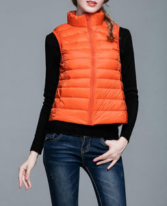 Chaleco Acolchado de Invierno para Mujer, Estilo Casual, de Algodón, Impermeable, Duradero, con Cuello Alto, Chaleco Acolchado Liso al por Mayor - Product Image 5