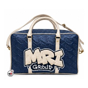 Custom Logo Wholesale MRI GROUP PU Duffel <b>Bags</b> Navy Blue Embossed Logo Weekender <b>Travel</b> <b>Bags</b> with Zipper Closure Durable Design - Product Image 3