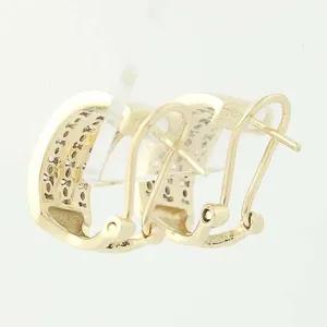 Pendientes de Aro de Moissanita, Plata de Ley 925, Chapados en Oro, Diseño de Diamantes de Varias Filas, Joyería de Lujo para Mujer - Product Image 2