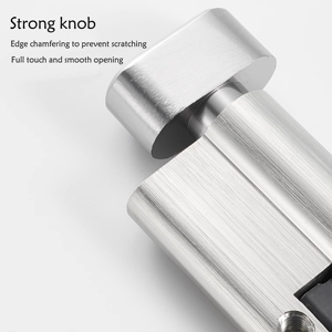 Silinder Kunci Pintu Tunggal Profil Euro Kuningan 70mm dengan Kenop, Silinder Kunci Keamanan Pintu Interior dengan 3 Kunci - Product Image 5