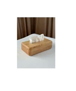 Caja de pañuelos de madera en tonos cálidos para crear una atmósfera acogedora en el hogar, que mejora la comodidad interior y el encanto natural. - Product Image 1
