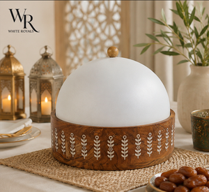Calentador de Comida Decorativo Premium con Base de Madera, Cazuela Moderna de Estilo Árabe para Servir en Buffet, Presentación de Platos - Product Image 3