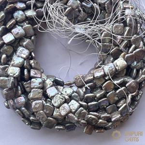 Perles de culture d'eau douce Jaipuri Gems AAA IGI, brunes dorées, carrées, 8 mm et 10 mm, pour la fabrication de bijoux - Product Image 1