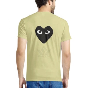 T-shirt gris pour homme avec motif cœur noir et yeux, manches courtes, col rond, imprimé, coupe décontractée, 100 % coton jersey, infroissable, devant imprimé - Product Image 4