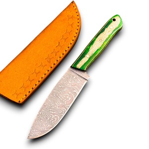 Cuchillo Skinner de Acero de Damasco Hecho a Mano, Forjado a Mano, Afilado como una Navaja, para Caza y Actividades al Aire Libre, Venta Directa de Fábrica, OEM, ODM - Product Image 1