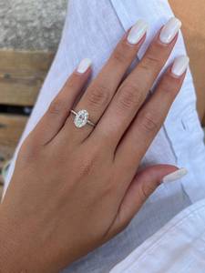 Trending 3CT Oval Cut Moissanite Signet <b>Ring</b> Original 925 Silver Fine Promise Gift Jewelry For Wedding Charms - Product Image 3