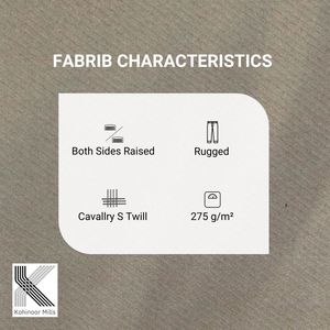 Tela de Sarga de Caballería 100% Algodón, 275 GSM, Color Caqui, Tela de Sarga Pesada con Acabado Suave, Fabricante de Tela de Algodón al por Mayor, OEM, ODM - Product Image 3