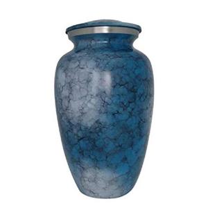 Enamel Aluminium Cremation <b>Urn</b> Secure Threaded Lid Unique Hand-Design Wave Pattern | Durable Adult Human Ashes Funeral <b>Urn</b> - Product Image 6