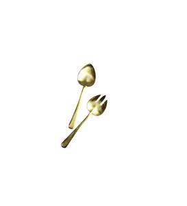 Ensemble de serveurs à salade en acier inoxydable de qualité supérieure, écologiques, avec cuillère et fourchette, pour restaurants de luxe, hôtels, fêtes - Product Image 4