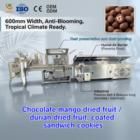Machine d'enrobage automatique au chocolat avec tunnel de refroidissement, machine industrielle de recouvrement au chocolat pour bonbons, biscuits, noix
