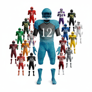Solid Plain Color American Football Uniform Jersey Pants <b>Set</b> Quick Dry Teamwear For Training Safety Padded Sportswear Full Kit - Product Image 1