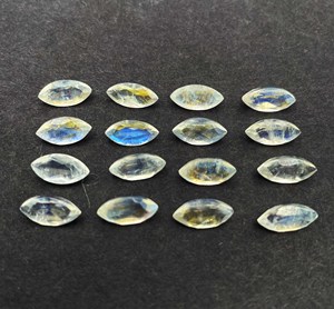 Lot de pierres précieuses naturelles en pierre de lune arc-en-ciel, taille marquise, 5*10 MM, pierre de lune arc-en-ciel à feu bleu pour la fabrication de bijoux, certifiées IGI - Product Image 4