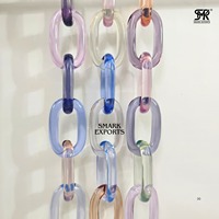 Decoración de Pared de Eslabones de Cadena de Acrílico Transparente y Colorido, de Resina, de Gran Tamaño, para Decoración de Interiores de Hogares de Lujo