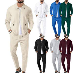 Men's gray zipper <b>tracksuit</b> Full sleeve casual <b>tracksuit</b> Breathable <b>polyester</b> <b>tracksuit</b> Solid color autumn <b>tracksuit</b> - Product Image 6