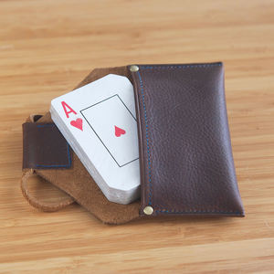 Estuche de Cuero Genuino Vintage para Cartas de Póker, Bolsa de Almacenamiento para un Solo Mazo, para Póker y Bridge - Product Image 2
