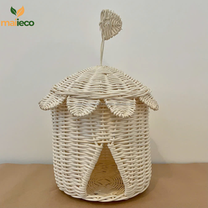 Casa de circo de ratán de estilo vintage y tienda de campaña, estante de mimbre de decoración infantil de ratán natural para decoración de guardería - Product Image 1