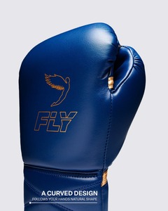 Dernier modèle de gants de boxe Fly bleu marine personnalisés, 100% cuir véritable, gants de kickboxing Fly, gants de boxe pour combats et entraînements - Product Image 2