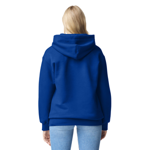 Unisex Royal Blue Pullover Hoodie Cotton Blend <b>Fleece</b> <b>Sweatshirt</b> Long Sleeve Casual Windproof Customized Winter Front Pocket Top - Product Image 2