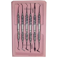 Set Instrumen Pengisi Komposit Resin Manual Ergonomis Berkualitas Tinggi Kelas A+ 7 Buah Spatula Gigi Kelas I Warna Perak
