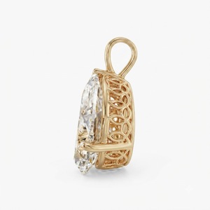 จี้เพชรทรงลูกแพร์เพาะเลี้ยงในห้องปฏิบัติการ 4.00 กะรัต ทองคำขาว 18K จี้เพชรหรูหรา เครื่องประดับชั้นดี - Product Image 2