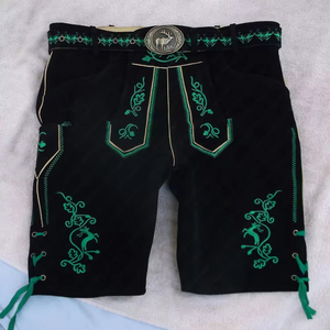 Lederhosen Bávaros al por Mayor para Hombre, Traje Tradicional Alemán para Oktoberfest, Pantalones Cortos de Cuero Genuino de Primera Calidad para Festivales - Product Image 5