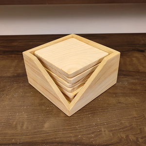 Wood Coaster Round Wood Slices Wholesale Wood Coaster With Holder Modern Design Wood Coaster - Product Image 5