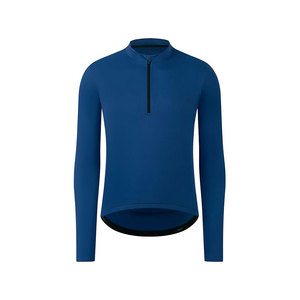 Maillot de cyclisme bleu à manches longues pour hommes et femmes, vêtements de performance - Product Image 1