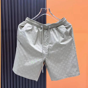 <b>Men's</b> Geometric Print Satin Shorts Elastic Waist Quick Dry Casual Bermuda Shorts With Pockets - Product Image 4