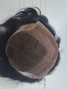 Prothèse capillaire homme en cheveux humains Remy indiens, lisse, avec fermeture en dentelle et PU, respirante, ligne de cheveux naturelle, longueur et couleur personnalisables - Product Image 1