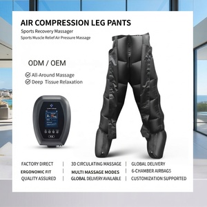 Portable 8-Chamber Air Compression Leg Trousers-Timing Control Rechargeable <b>LED</b> Digital Display 30-260mmHg Pressure Multi-Level - Product Image 4