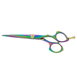 Ciseaux de coiffure professionnels en acier inoxydable, ultra-affûtés, multicolores avec vis de réglage dorée, qualité supérieure pour barbier et salon de coiffure - Product Image 2