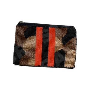 Shirdee Red Black Seed Beaded Coin Pouch Wallet Beautiful Fashionable Accessory with Fashionable Accessory Features - Product Image 1