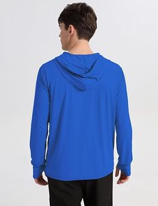 Sweat-shirt de sport pour homme à manches longues et demi-zip, haut de sport respirant pour le fitness, le jogging et la course à pied, compression, 100% polyester - Product Image 1