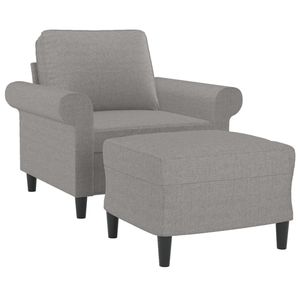 Sillón Gris Claro con Reposapiés para Sala de Estar - Product Image 3
