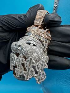 จี้รูปหน้าหมีประดับเพชรโมอิสซาไนต์ เงินแท้ 925 จี้สลักชื่อตามสั่ง จี้แฟชั่นสไตล์แร็ปเปอร์ ผ่านการทดสอบเพชร - Product Image 5