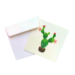 Carte de vœux artisanale en quilling de figuier de Barbarie coloré, avec enveloppe, pour toutes occasions - Product Image 3
