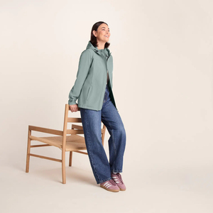 Veste softshell pour femme, couleur turquoise, manches longues, fermeture éclair, capuche, imperméable, style décontracté, couleur unie, longueur normale, manteaux pour femmes - Product Image 6