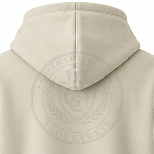 Sudadera con Capucha Beige para Hombre, Personalizada con Logotipo en Relieve, de Fraternidad, 100% Algodón Suave, Sudadera Cálida con Bordado Griego - Product Image 5