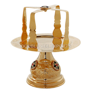 Juego de Patén y Estrella de Cinco Puntas Chapados en Oro |   Disco de Comunión Ortodoxo con Cubierta de Estrella – DOUBLE VEE EXPORTS - Product Image 2