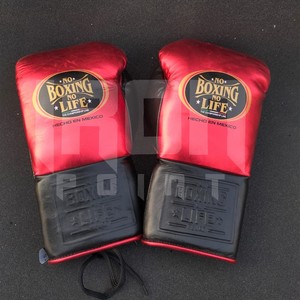 Guantes de Boxeo Profesionales Personalizables, Sin Boxeo No Hay Vida, con Cordones, Cuero Vacuno de Primera Calidad, Acolchado Grueso de 4 Capas, Gran Venta - Product Image 5
