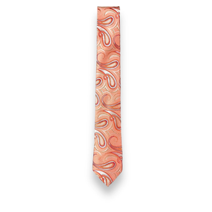 Corbata de Lujo para Hombre, Diseño Paisley Color Durazno Perla, 100% Poliéster |   Tejido Jacquard Premium Ecológico, Personalizado, Formal y Ejecutivo - Product Image 1