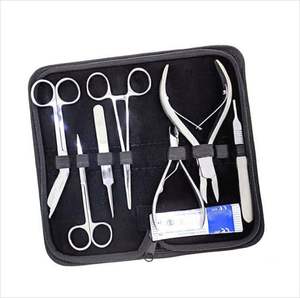 Nuevo Kit de Sutura Profesional para Estudiantes, 7 Piezas, Porta Bisturís, Pinzas para Tejidos, Tijeras para Iris, con Estuche de Cuero PU - Product Image 5