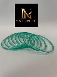 BEST Green Glass Bangle Set Women's Trendy Fashion CHUDIYAN Silver Plated <b>Crystal</b> & Rhinestone Ball Shape Wedding - Product Image 3