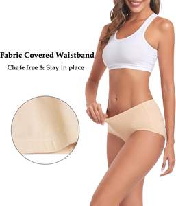 Culottes Hipster Femme Douces en Coton Extensible Respirant Coupe Confortable Couverture Complète Unies Quotidiennes - Product Image 3