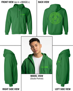 Sudaderas con Capucha y Bolsillos de Felpa de Algodón Verde Unisex Premium con Logotipo Personalizado - Diseño Ecológico Listo para el Invierno - Product Image 1